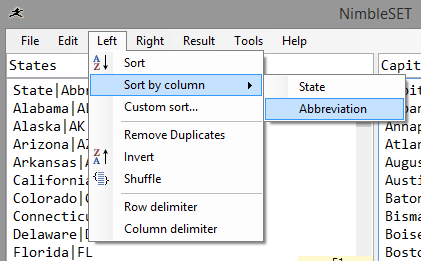 Sort by any column