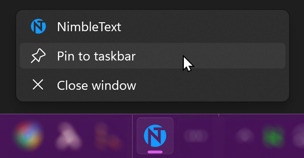 Pin to taskbar